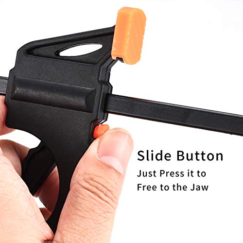 4 Pcs Quick Grip Clamps, 4 Inch Woodworking F Clamps, Ratchet Bar Clamp, Quick Release Clips, One Handed Clamp for Woodwork, Handmade Craft, DIY, Clamping (4Inch) 4 4 Pcs Quick Grip Clamps, 4 Inch Woodworking F Clamps, Ratchet Bar Clamp, Quick Release Clips, One Handed Clamp for Woodwork, Handmade Craft, DIY, Clamping (4Inch) - Image 4