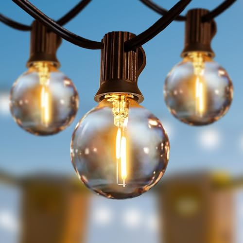Svater Lichterkette Led Außen Outdoor Strom: 13M Aussen Beleuchtung G40 Plastik Birnen Glühbirnen Balkon Pavillon Lichterketten Wetterfest...