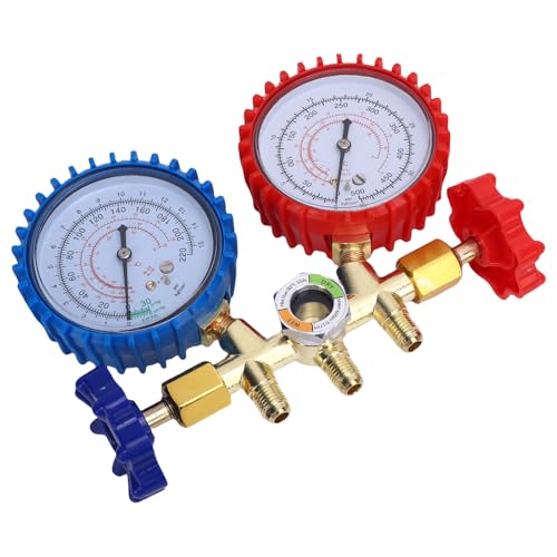 Juego de Manómetros para Aire Acondicionado Profesional, Kit de Carga de Refrigerante para R410A, R404A y R134A con Mangueras Codificadas por Color para Técnicos HVAC miniatura 2
