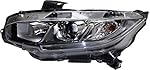 Evan Fischer Headlight Assembly Compatible with 2016-2019 Honda Civic Halogen Coupe Hatchback Sedan CAPA Driver Side