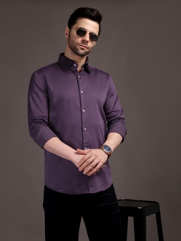 Image of The Stripp & Co Men's Full Sleeve Cotton Solid Shirt | Regular Fit Casual | Soft & Breathable Fabric | Button-Down Collared Formal,& Office Wear | Everyday Shirt | Sizes M to 2XL