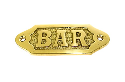 Nautical Tropical Imports Bar Plaque Solid Brass 3 Inch Wall Decor