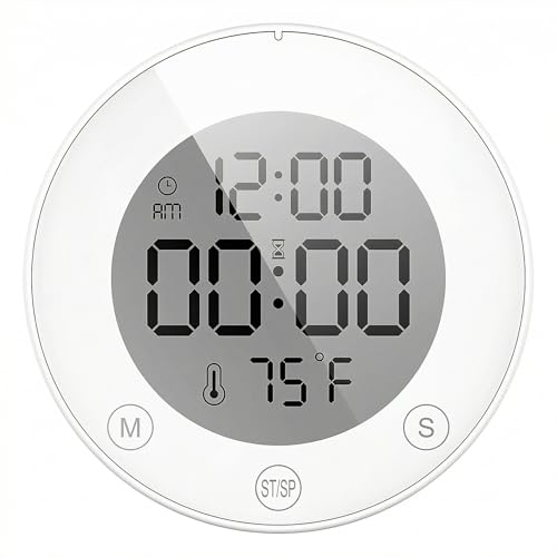 KADAMS Shower Timer Clock Waterproof Bathroom Timer &ndash; Digital Wall Clock with Countup & Countdown...