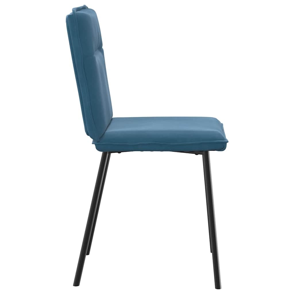 Set di 2 sedie da sala da pranzo, rivestimento in velluto blu, gambe in metallo, 45 x 54 x 83 cm, sedia da cucina moderna, comoda imbottitura per sala da pranzo, soggiorno, camera degli