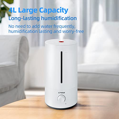 Humidifier 4L/1.06Gallon Cool Mist Humidifiers For Bedroom Quiet, Air Humidifiers For Large Room, Whole House Humidifiers For Baby, Ultrasonic Humidifiers With Essential Oils Diffuser, Auto Shut Off #TOP1