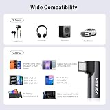 UGREEN Adapter USB typu C na Jack 3,5 mm DAC Chip Słuchawki Mikrofon 90 stopni Kompatybilny z iPhone 16 Plus Pro MAX Galaxy S25 Ultra iPad 2024 Pixel 9 XL (czarny)