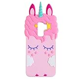 Joyleop Pink Unicorn Case for Samsung Galaxy S9 Cute 3D Cartoon Animal Cover,Kids Girls Cool Fun Soft Silicone Gel Rubber Kawaii Character Fashion Unique Cases Protector Shell Skin Samsung S9
