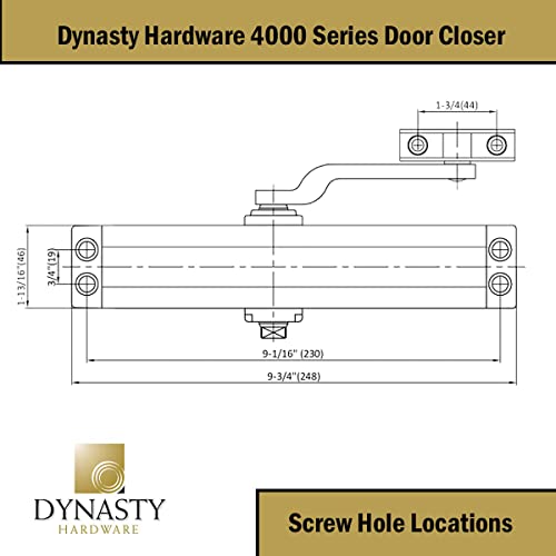 Dynasty Hardware DYN-4000-ALUM Dynasty Door Closer, Commercial Grade Size 4 Spring thumb #2
