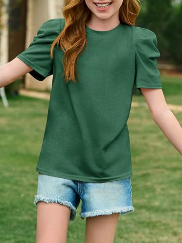 Image of Imily Bela Kids Girls Puff Short Sleeve T Shirts 5-14 Years | Summer, Casual, Crewneck, Fashion Tops
