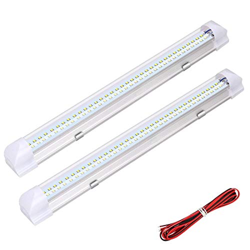 HANEU led 12v Caravana Interior de Las Luces de la Barra de la Tira de la lámpara de Coches Van Bus Caravan (72 Leds 12V-84V) con 1 Cables de extensión (1pcs)