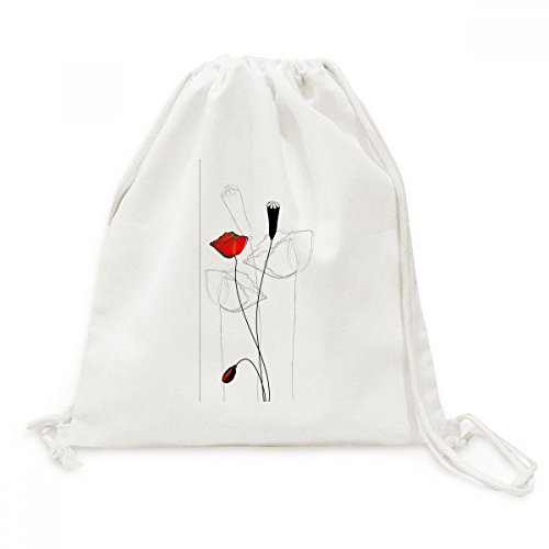 Sac à dos en toile léger anti-encombrement imprimé artistique pavot rouge de voyage