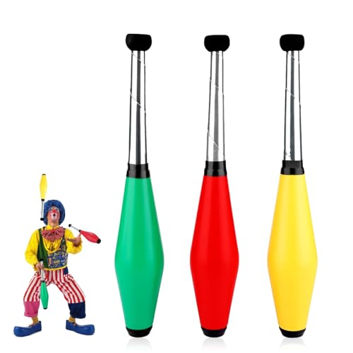 Agatige Jonglierkeulen, 3er Jonglierset Trainer Street Jonglierkeulen Jonglierkeulen-Pin-Set für Anfänger PE-Feuerfackel-Jonglierkeule für Schulaufführungen Koordinationstraining