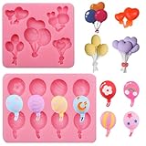 Ballon-Silikonformen für Babypartys, Schokoladenformen für Fondant, 2-teilige Formen zur Herstellung von Ballon-Süßigkeiten, Rosa