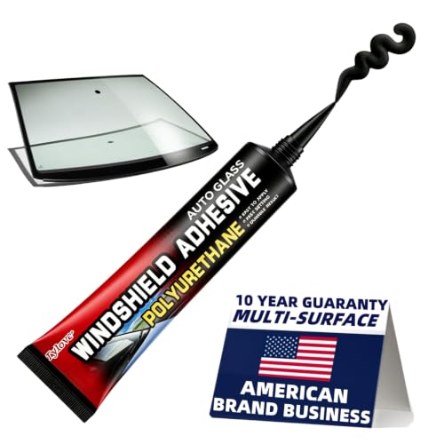 Image of Professional Strength Urethane Windshield Sealant - Quick Curing, Weather Resistant Auto Glass Glue for Vertical & Overhead Application, 10.5oz Black, Includes Gloves (3Oz Black)