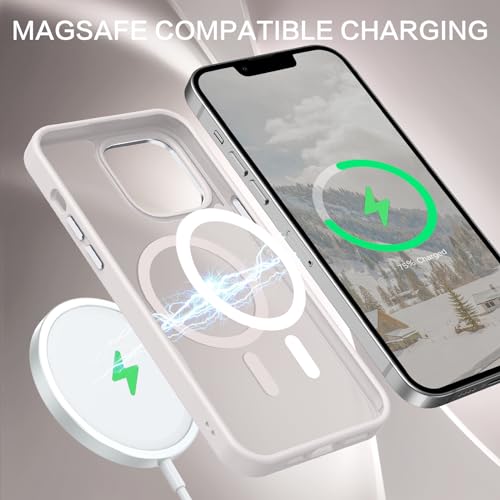 Coque iPhone 13 Pro transparente et mate grise compatible avec Magsafe de 6,1 pouces