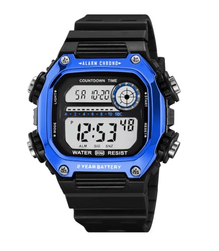 Image of Time Up Digital Dial Finer-Quality Material Square Shape Waterproof,Alarm,Night-Light Watch for Men & Women- WF124-X