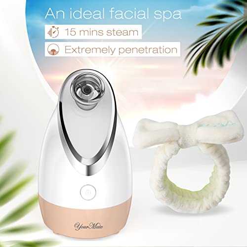 YourMate Facial Steamer Nano Ionic Face Steamer, Adjustable Nozzle with Aromatherapy Warm Mist for Sinuses Moisturizing Unclogs Pores, Facial Vaporizador - Thumbnail 4