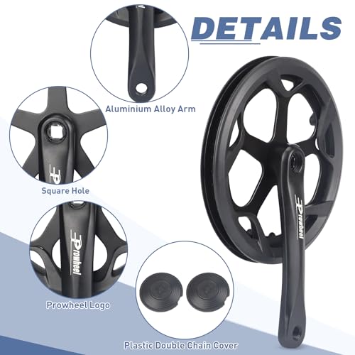 Weerock Prowheel E Bike/ Bike Crankset 1 Piece/Single 48T/52T Steel Chainring With Double Chain Cover 170Mm Aluminium Alloy Arm For Single Speed And 6/7/8 Speeds Electric Bike,Bicycles thumb #4