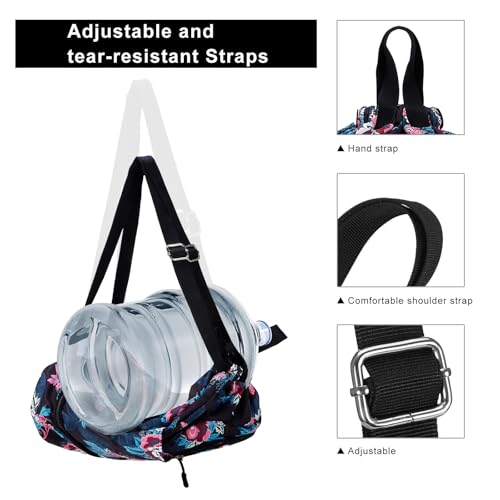 Image of Kamo Drawstring Backpack Bag - Sport Swimming Yoga Backpack with Shoe Compartment, Two Water Bottle Holder for Men Women Large String Backpack Athletic Sackpack for Travel