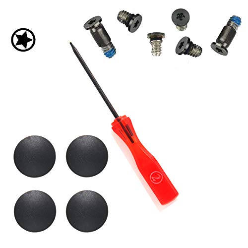 Padarsey Pentalobe Bottom Case Screws +4 Pack Rubber Case Feet+ Pentalobe Screwdriver for MacBook Retina 13 with Touch Bar A1706, A1989 and A2159 (Gray)