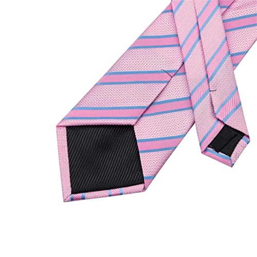 Set de corbata rosa para hombre con gemelos miniatura 5