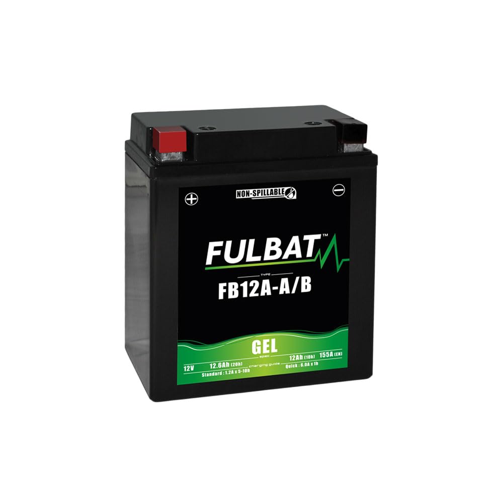 Fulbat FB12A-A/B GEL / YB12A-A/B FULBAT SLA - Batería para moto GEL 12,6AH 155 AMPS