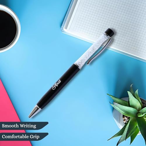 Image of Personalized Pen with Name Engraved I Metal Classy Customized Roller Ball Pens I Comfortable to Hold & Write I Gift for Men & Women Birthday Corporate Gifting (Crsystal Pen)