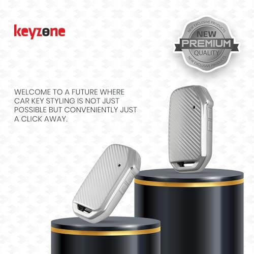 Image of Keyzone Silverstar TPU Car Key Cover with Keychain Compatible for Kia Seltos, Sonet 2023 Onwards, 3 Button Smart Key (Silver)