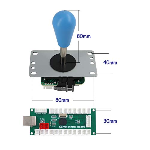 SJ@JX Arcade Game 2 Player Controller DIY Kit Buttons with Logo Coin X Y Start Select 8 Way Joystick USB Encoder for PC MAME Raspberry Pi