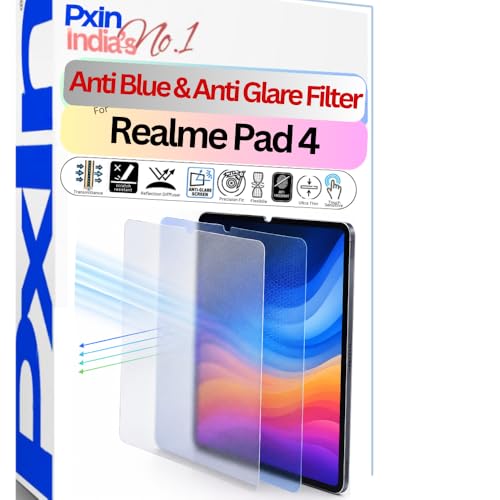 Image of Pxin Tablet Anti Bluelight and Anti Glare Screen Guard compatible with Realme Pad 4 | BLUV Lightblock Tech | Scratch Proof | Prevents bluelight | Eye Protection | No Dry Eyes