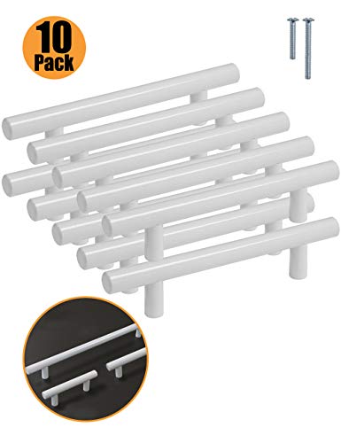 Probrico Poignées de portes en T pour placards de cuisine en acier inoxydable Blanc 50/64/76/96/128/160/192/224/256 mm