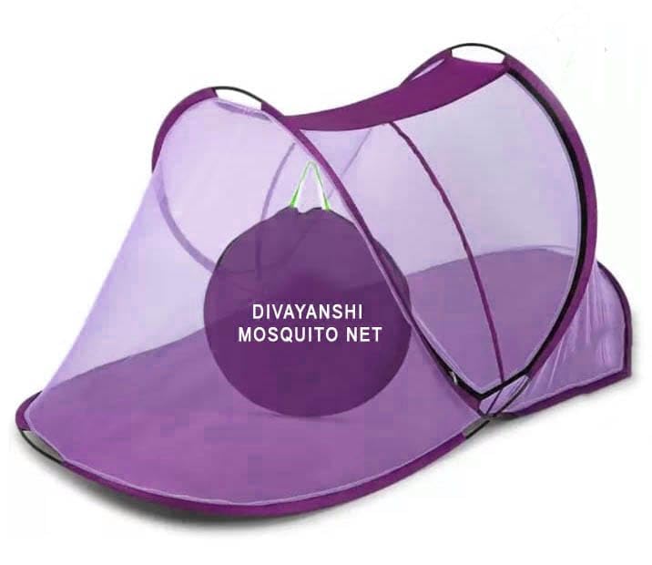 DIVAYANSHI Mosquito Net for Single Bed | Foldable Machardani | Polyester Strong 30GSM mesh | PVC Coated Corrosion Resistant Steel Wire - Multicolor - Image 2 thumbnail