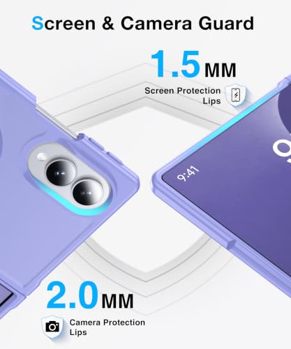 Image of NO.1 Magnetic for Samsung Galaxy Z Fold 8 Case with MagSafe Blue | [Military Grade Drop Tested][Translucent Matte][Anti-Fingerprint] Soft Silicone Bumper for Samsung Fold 8 Case,Light Purple