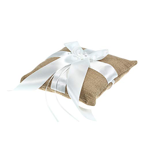 Baugger - Anel de casamento Travesseiro Serapilheira Cerimônia de Casamento Bolso Anel de Cetim Trav