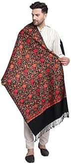 Zamour Men's Traditional Kashmiri Lohi Stole Punjabi with Embroidery Patterns 80 inches x 30 inches
