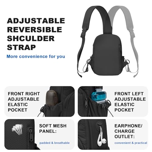 JUNGYOON Sling Bag for Women- Lightweight Quilted Crossbody Bag with Secure Anti-Theft Pocket, Perfect Shoulder Bag for Commute Travel & Daily Adventures (Black-Small)3