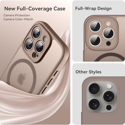 Helssitot für iPhone 16 Pro Hülle mit Magsafe, Militär-Grade Stoßfest Kratzfest Anti-Fingerabdruck Magnetisch Rückseite Matt Handyhülle für iPhone 16 Pro 6,3 Zoll,Wüstenfarbe