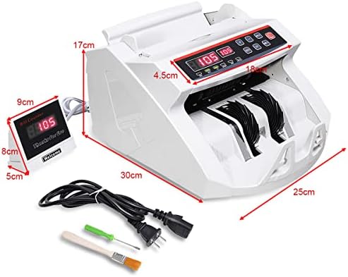 TANGZON Banknote Counter, Counts Over 1000 PCS/Min, UV/MG Counterfeit Detection, Multi-Currency Bill Counting Machine with Dual LED Displays & Hidden Carry Handle, Bank Shop Money Cash Machine