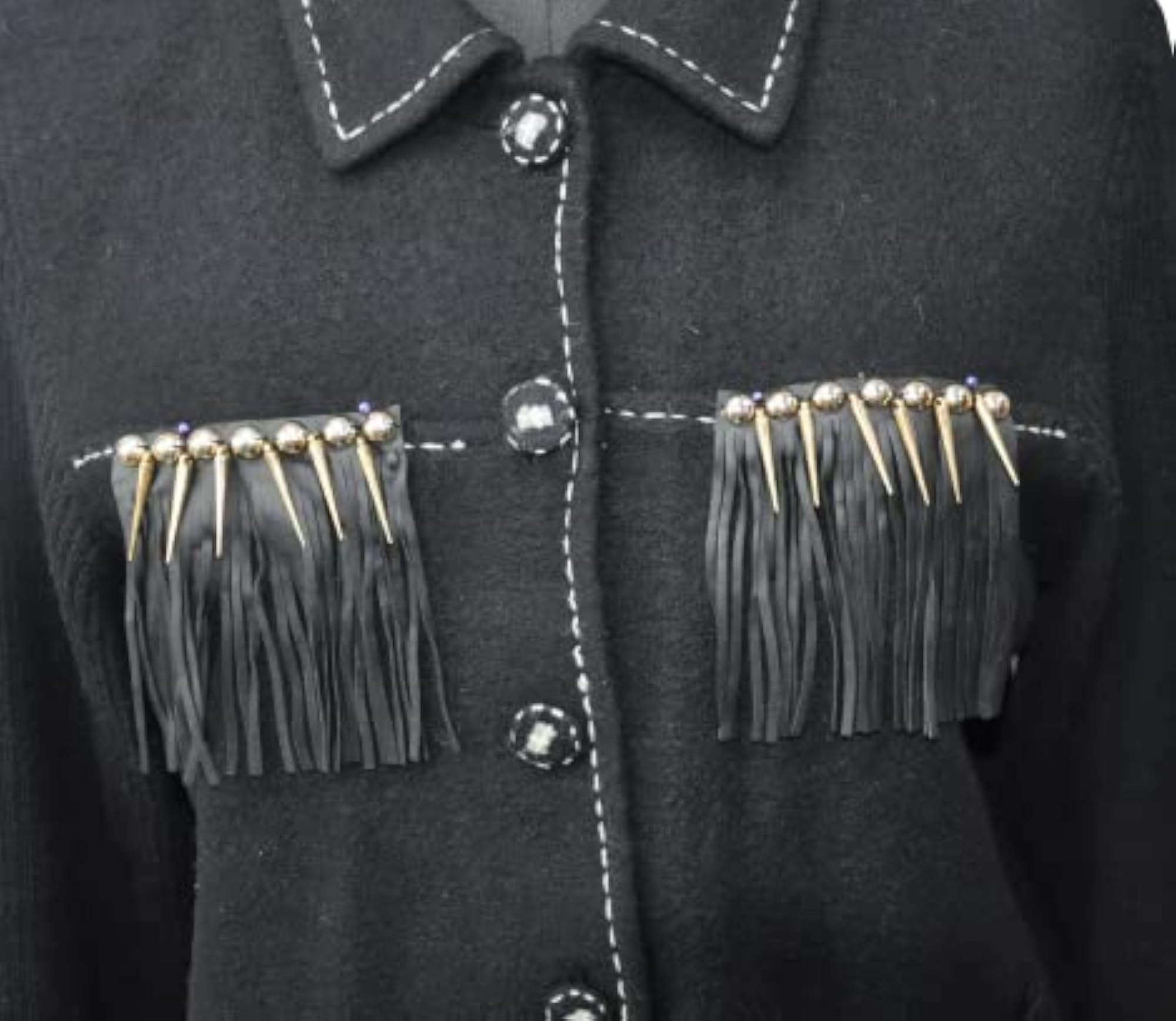 Spikes Tassel Blazer Epaulet with Spikes Brooch