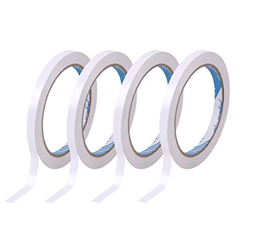 4 Rolls Double-Sided Tape Adhesive Sticky Tapes For Scrapbooking, Photos, Invitation Cards, Paper, Diy Crafts And Office School Stationery Supplies,22 Yards Long, 0.32 Inch Wide Each Roll #TOP3