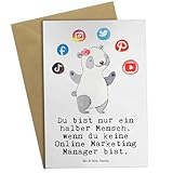 Mr. & Mrs. Panda Grußkarte Online Marketing Manager Herz - Geschenk, Hochzeitskarte, Geburtstagskarte, Marketingmanager, Mitarbeiter,