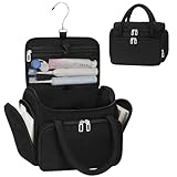 WGEAR Kulturbeutel zum Aufhängen für Damen, Reise-Make-up-Tasche mit Pinselfach, tragbarer Kulturbeutel mit herausnehmbarer Trennwand für Behälter in voller Größe, leichte Kosmetiktasche für Reisen