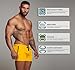 Redqenting Mens Swim Trunks Quick Dry Swimwear Zipper Pockets, Swim Shorts with Mesh Lining Yellow