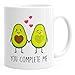 Produktbild Kaffee-Tasse Geschenk-Tasse Liebe Avocado You complete me Valentinstagsgeschenk MoonWorks® weiß unisize