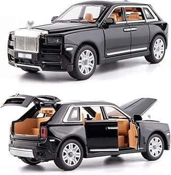 Image of Exclusive Alloy Metal Pull Back Die-Cast Car Diecast Metal Pullback Toy Car with Openable 6 Doors,Light Music Boys Gifts Toys (1:32 Rolls Royce Cullinan - Multicolor)