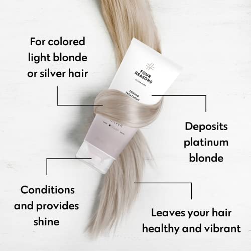 Image of FOUR REASONS Color Mask, Silver (27 Colors) - Hair Gloss & Color Depositing Conditioner - Semi Permanent Hair Toner for Color-Treated Hair Color For Women - Vegan & Cruelty-Free - 6.76 fl oz