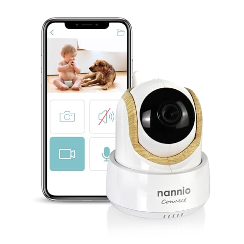 nannio Smart Baby Monitor Camera, Wi-Fi Remote Acess, HD Pan-Tilt-Zoom Smart Camera for Phone with 2-Way Audio, Clear Night Vision, Temp Sensor, No Monthly Fee (Compatible Connect Smart Baby Monitor)
