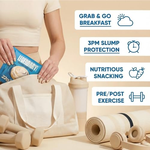 Legendary Foods Cinnamon Roll 22g Protein Bars – Gluten-Free, Low Carb Meal Option – Sweet Zero Sugar Snack, Keto-Friendly – 10-Pack High Protein Pre- or Post-Workout Nutrition Bars - Image 6