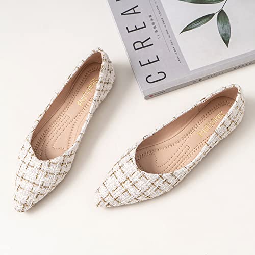 Unifizz Women’s Comfortable Ballet Dressy Work Flats, Classic Pointed Toe Dressy Slip on Office Shoes3