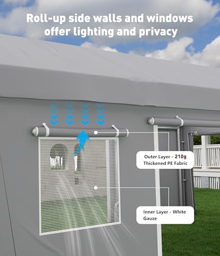  Heavy Duty Garage Canopy Car Shelter Replacement Sidewalls Only Gray 180G Two Sides
| 180G Two Sides Waterproof & UV Pr